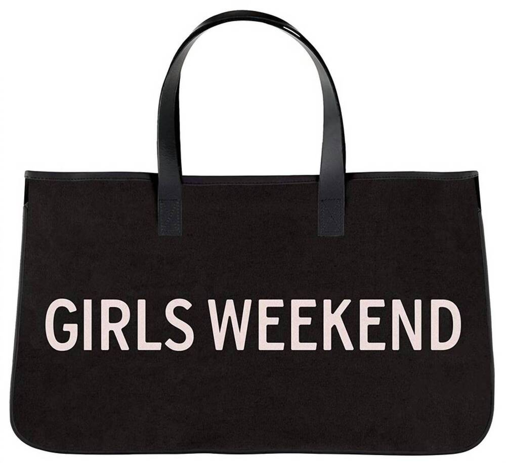 NEW BELLA SLEEP + SPA women's girls weekend canvas tote bag in black